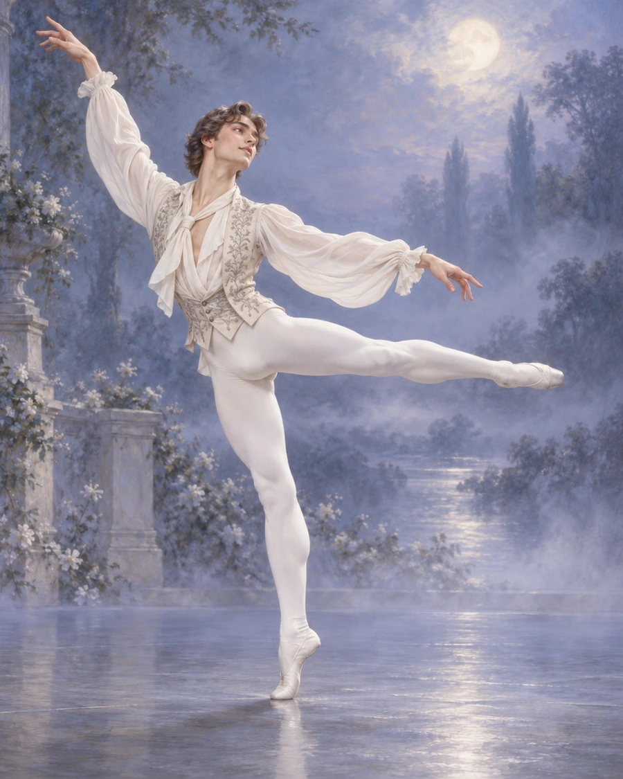 Chopiniana · Variation 2 ballet variation illustration