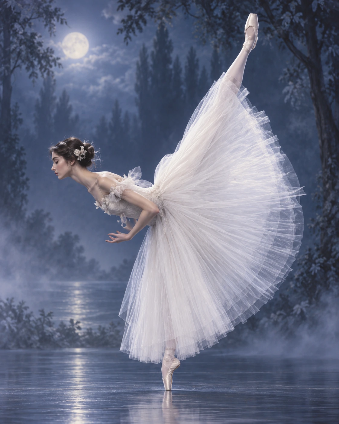 A sylph in the Romantic white-ballet world of Chopiniana, also known as Les Sylphides