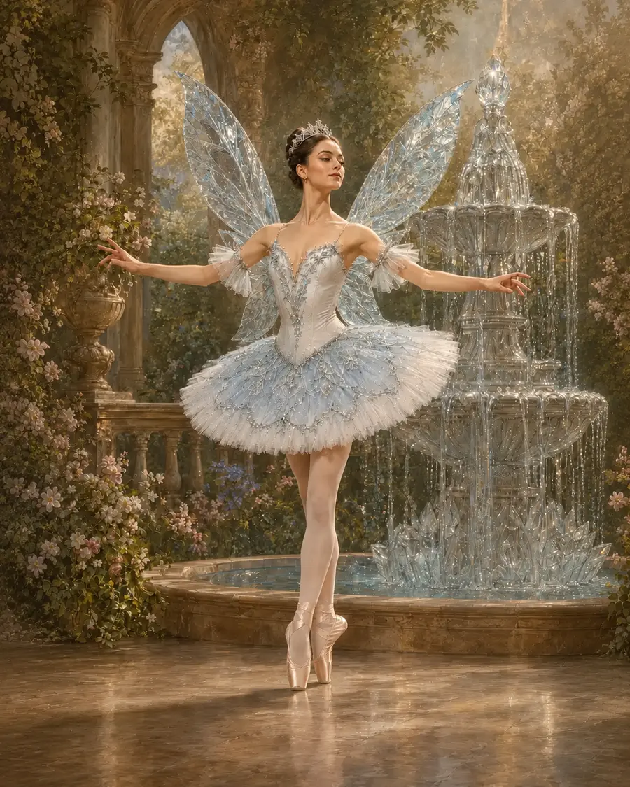 Fairy of the Crystal Fountain ballet variation illustration