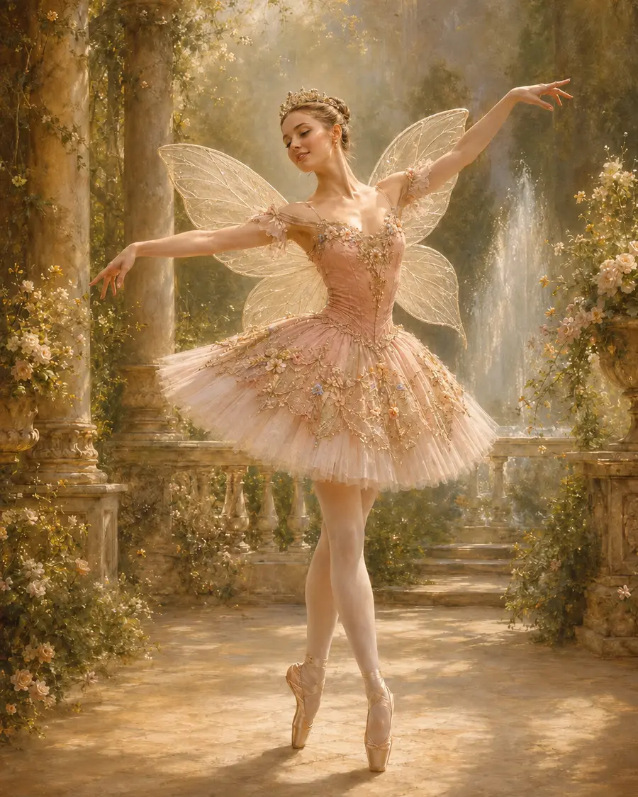 Fairy of the Enchanted Garden ballet variation illustration