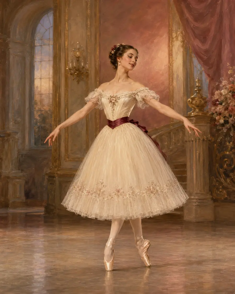 Graduation Ball · Senior Girl ballet variation illustration
