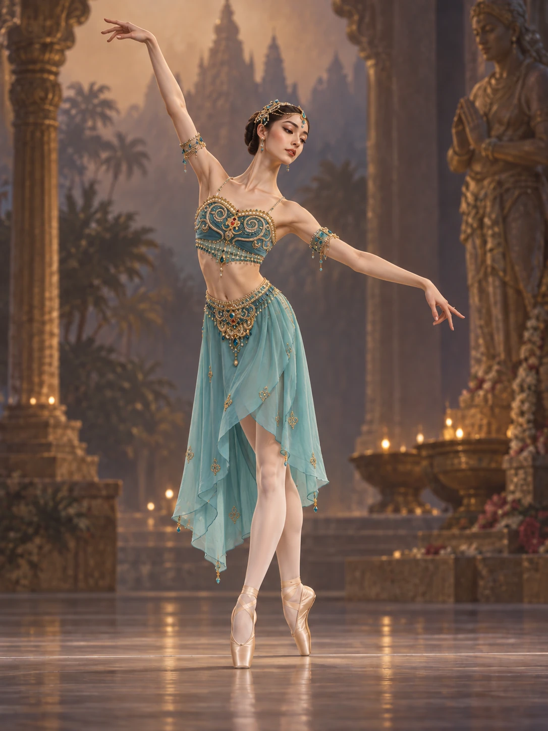 Nikiya · Entrance Variation ballet variation illustration