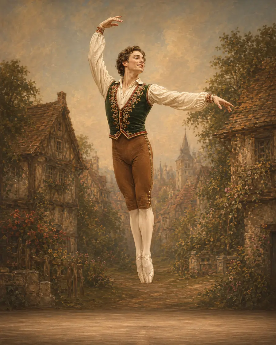 Peasant Pas · First Male Variation ballet variation illustration