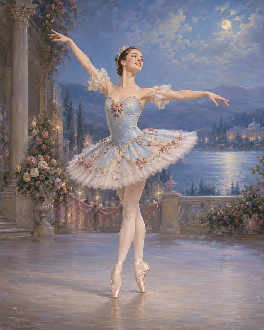 Pas de Trois · First Female Variation ballet variation illustration