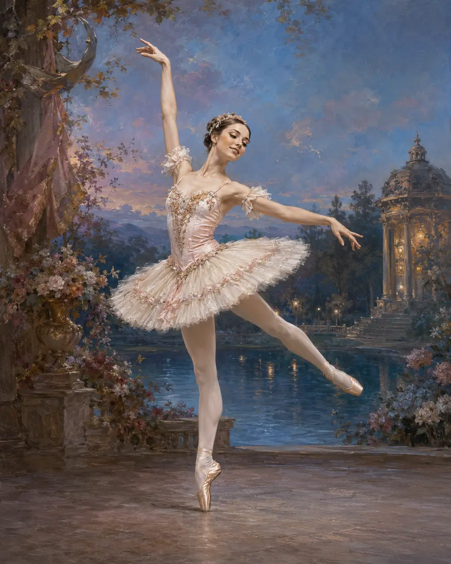 Pas de Trois · Second Female Variation ballet variation illustration